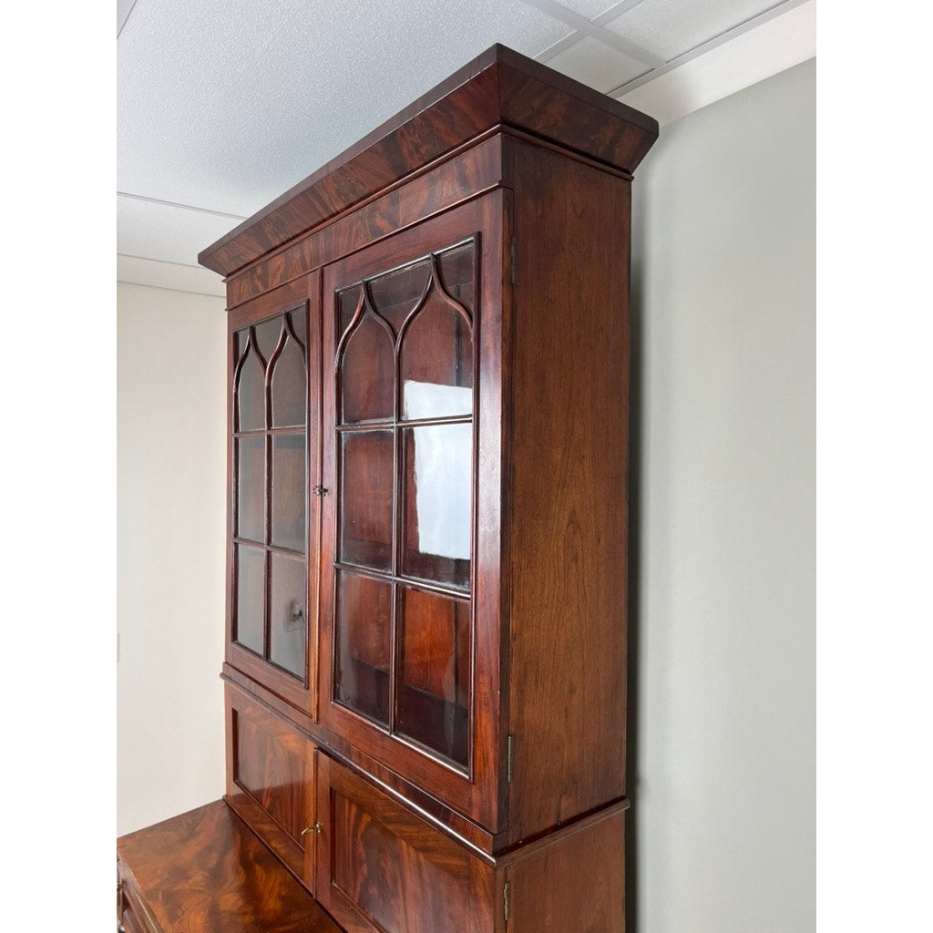 Antique Late Federal Period Mahogany Plantation Secretary and Bookcase c. Late 1830s