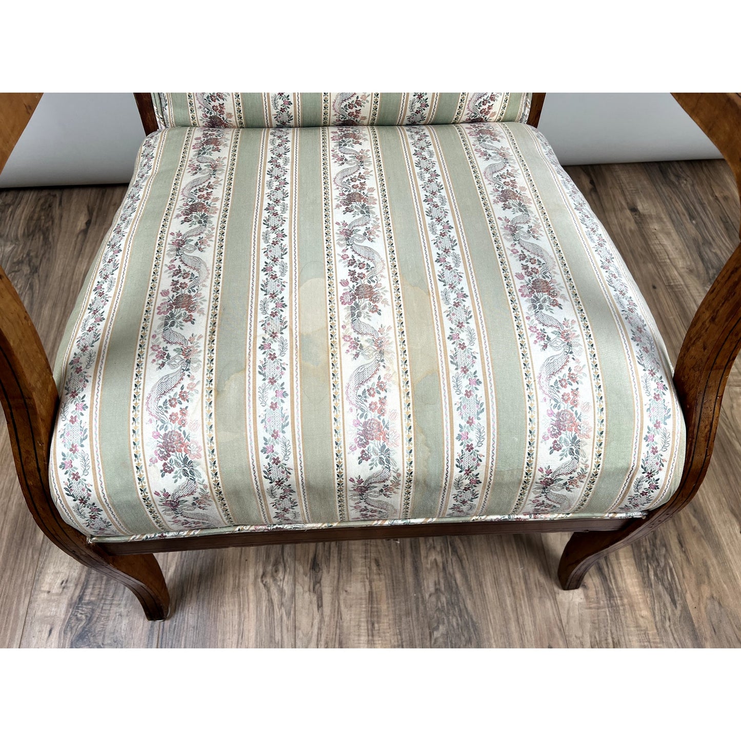 Antique 19th Century Biedermeier Fruitwood Wing Back Chair Probably German or Austrian