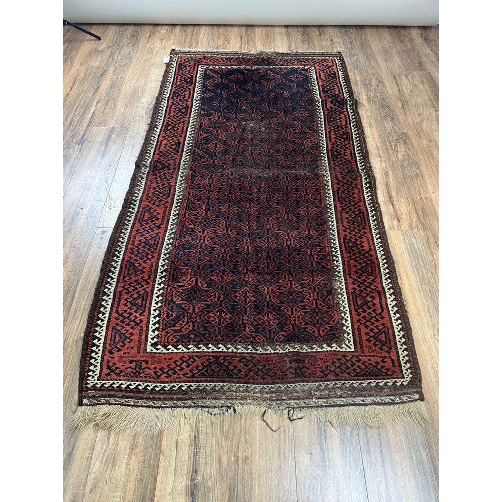 Antique Baluch Rug from Northeast Persia with Repeating Tree of Life Motif c. Late 19th Century – 3’9 x 7’3