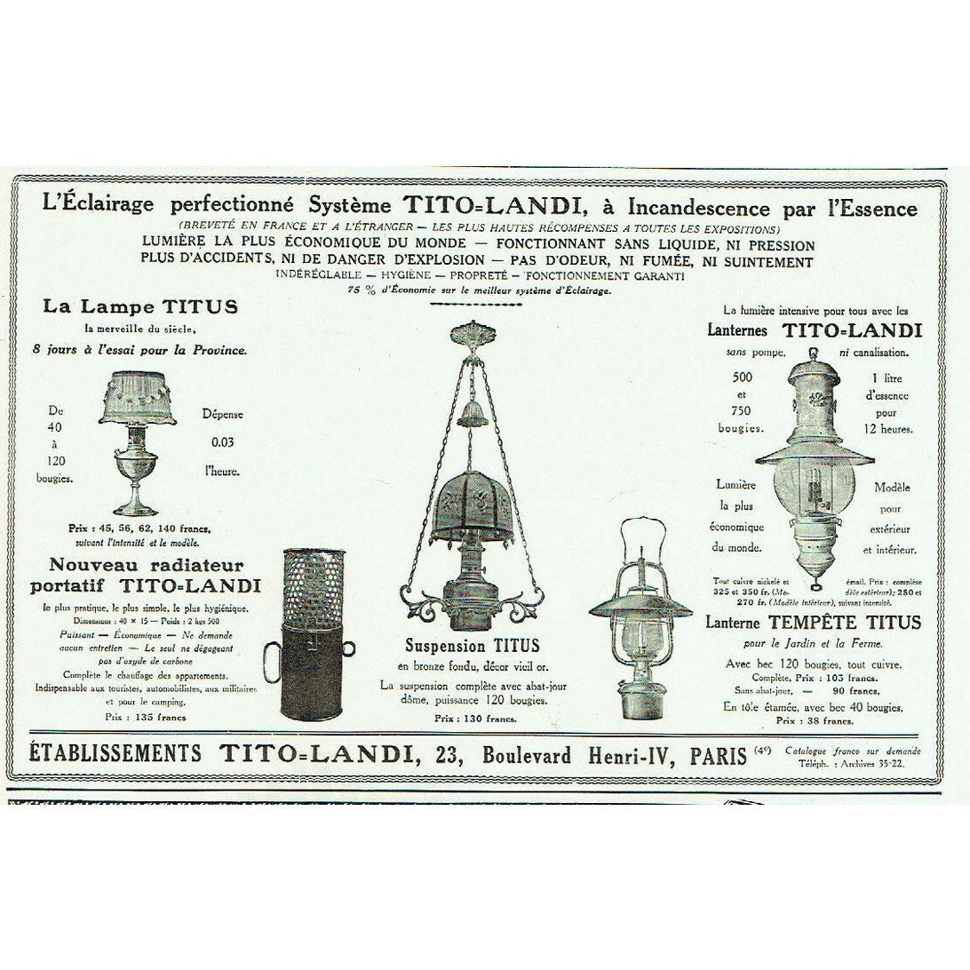 Antique French Industrial White Porcelain Gas Lamp “Systeme Tito Landi” c. 1900