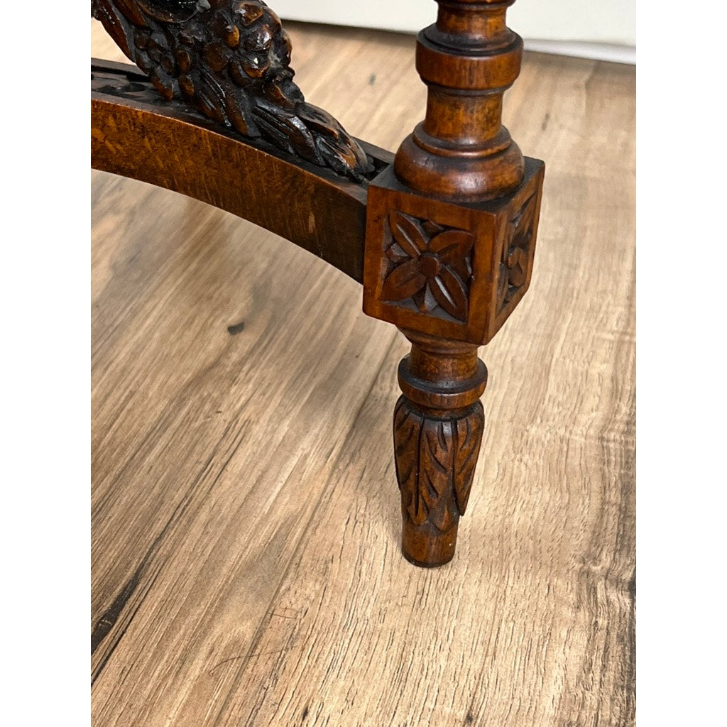 Antique Louis XVI Style Marble Top Side Table Hand Carved in Belgium c. Late 19th Century