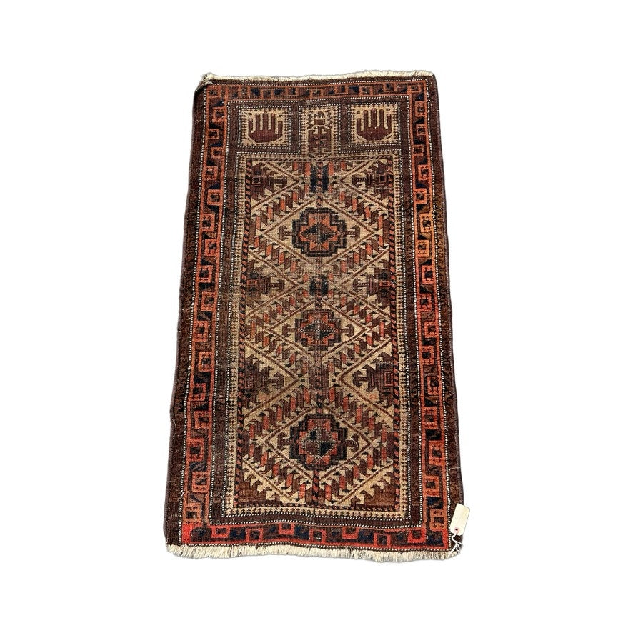 Antique Northeast Persian Baluch Prayer Rug c. Mid 19th Century 2’5 x 4’6