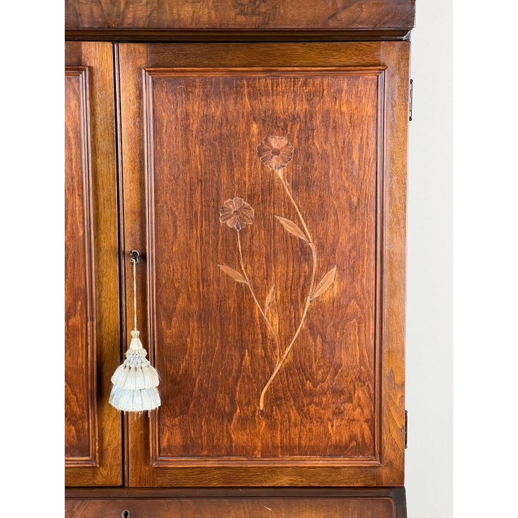 Vintage Mahogany Queen Anne Slant Front Secretary by Maddox c. 1950