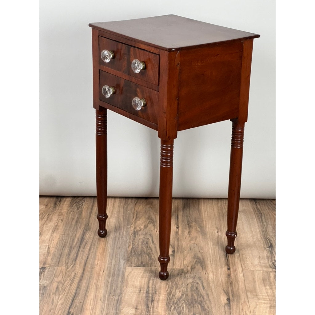 Antique Mahogany Federal Period Sheraton Two Drawer Stand c. 1820