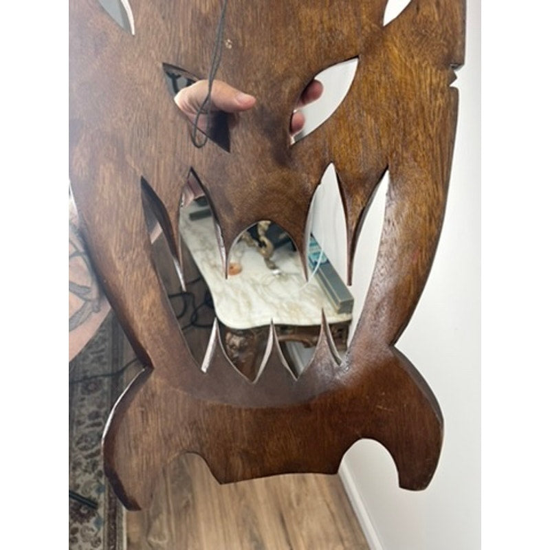 Filipino mythological dragon mask carved in Hawaii vintage décor