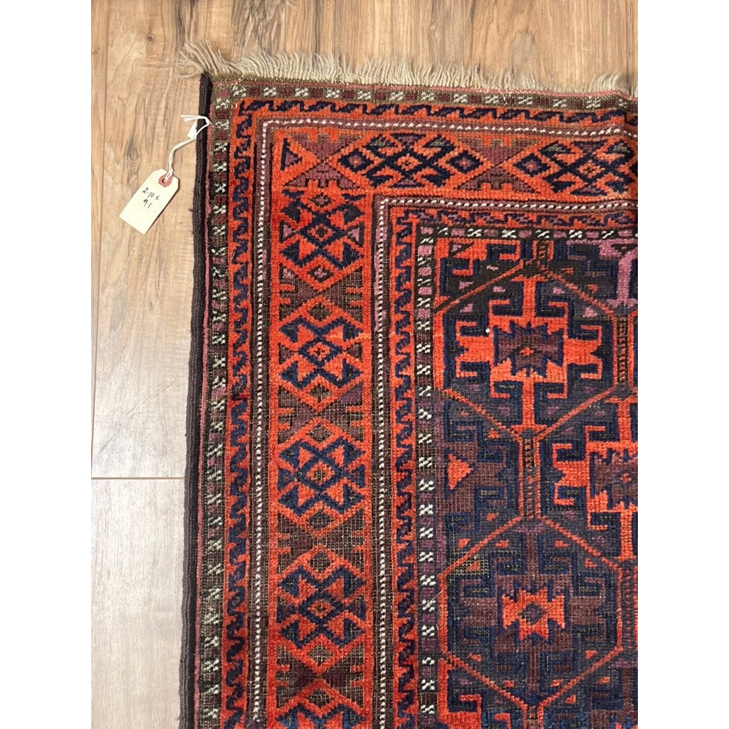 Antique Baluch Khorasan Runner with Repeating Octagonal Medallions c. Late 19th Century – 2’10 x 9’1
