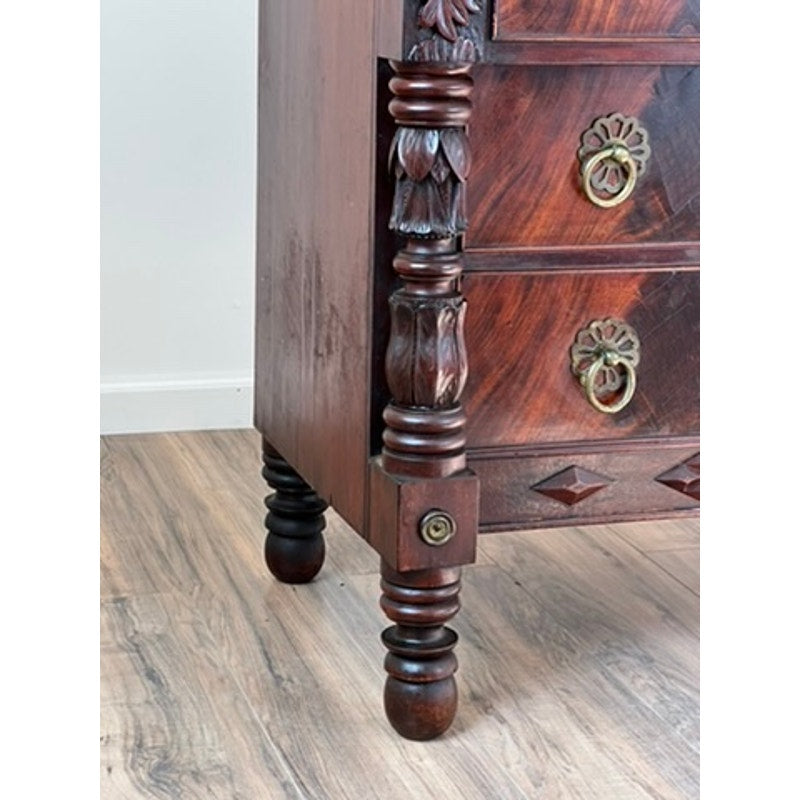 Antique Federal Period Three Drawer Chest with Gallery c. 1820