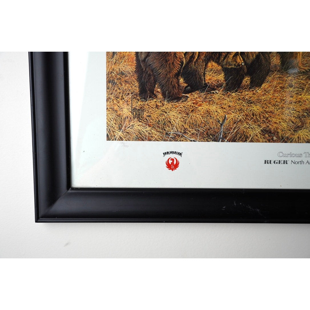 Limited Edition Print “Curious Trio” for Ruger North American by Frank Cable Signed and Numbered 186/950