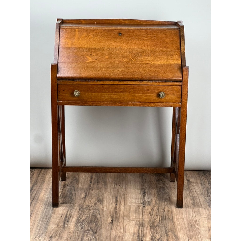 Antique Arts & Crafts Oak Ladies Writing Desk by Honeoye Falls Furniture Co.