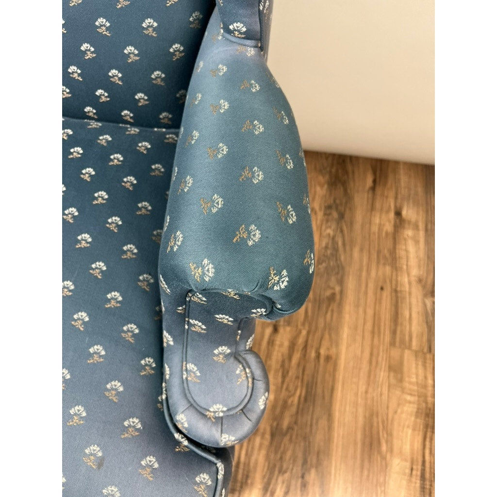 Vintage Blue Wingback Arm Chair by Laine