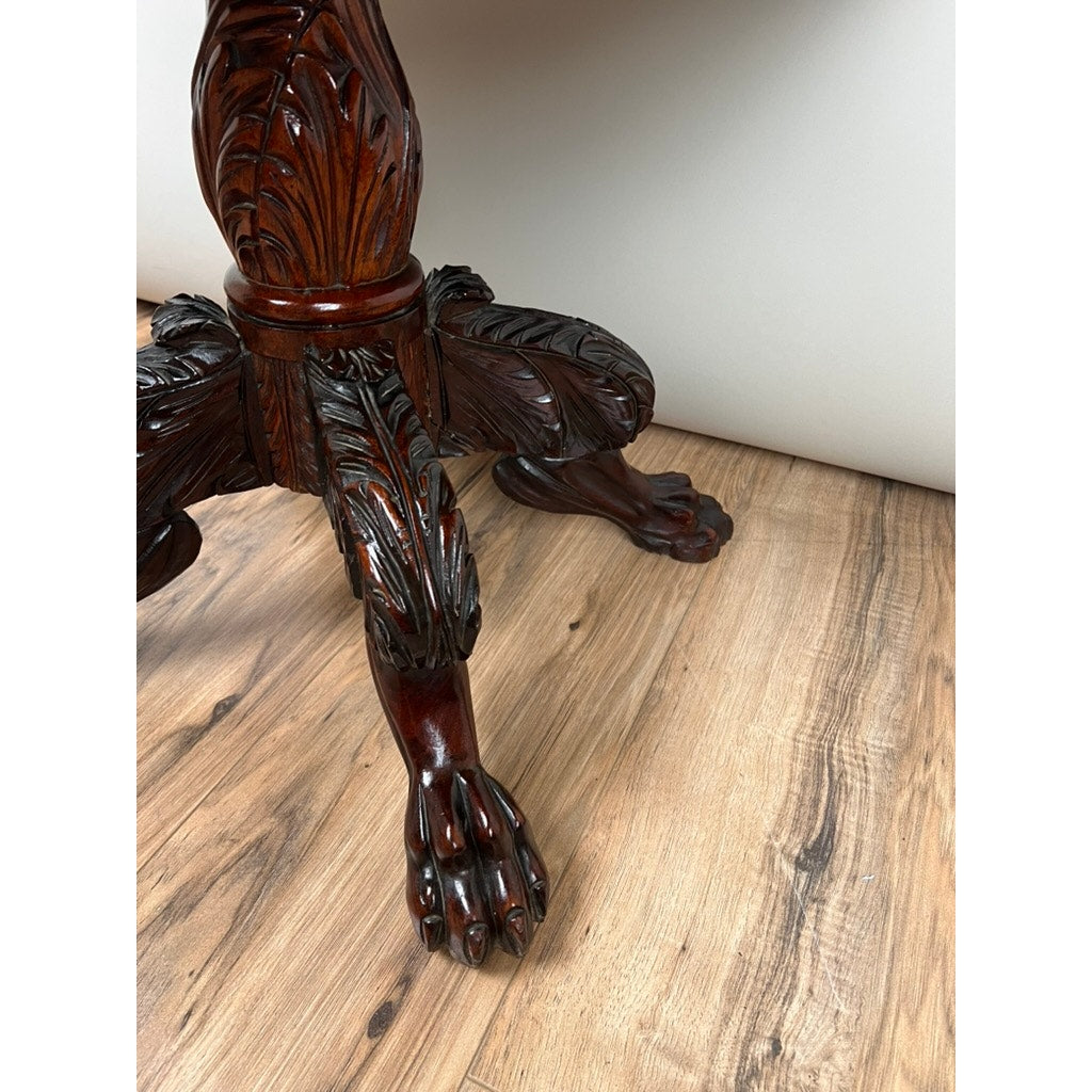 Antique Federal Period Mahogany Three Drawer Stand with Embossed Brass Pulls c. 1820