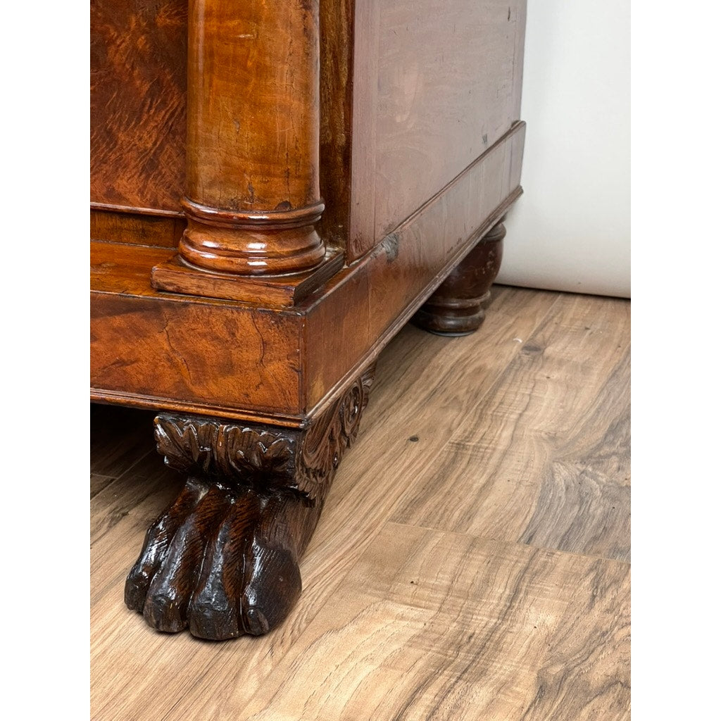 Antique Late Federal Mahogany Paw Foot Chest of Drawers c. 1840