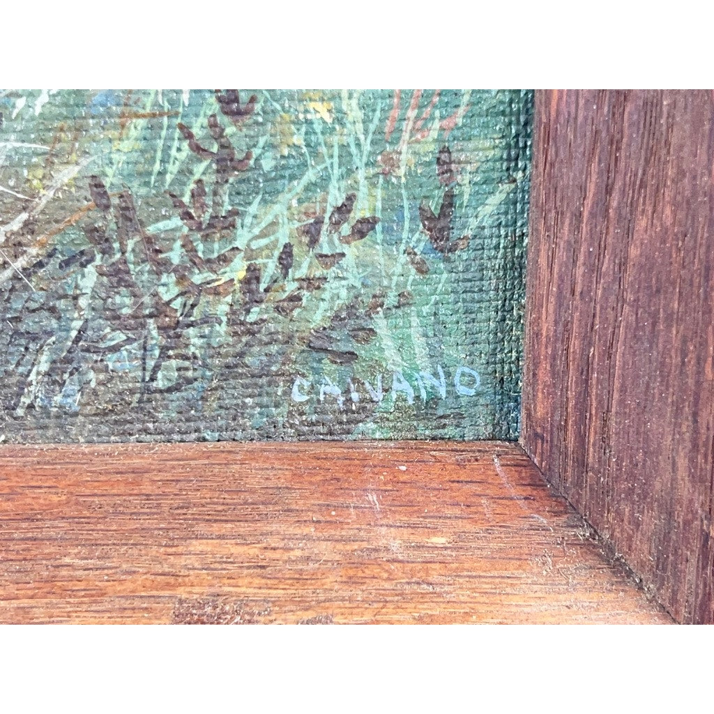 Oil on Board “Fall Scene with Barn” by Rocco Caivano