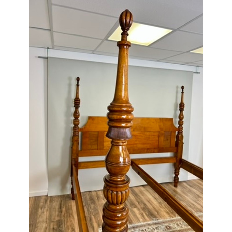 Antique 19th Century Sheraton Field Bed Resized to King by Leonards New England Seekonk, MA