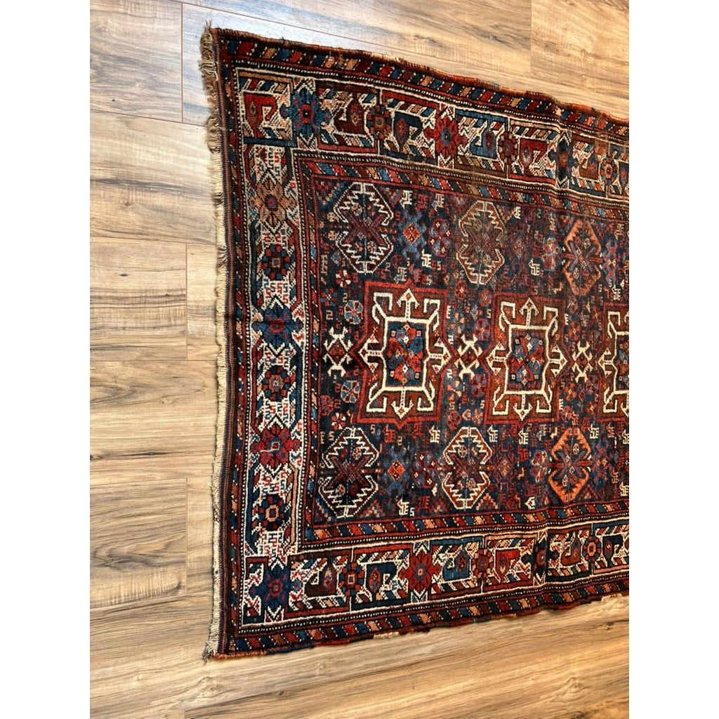 Antique Southwest Persian Khamseh Rug c. Late-19th Century – 3’7” x 9’1”