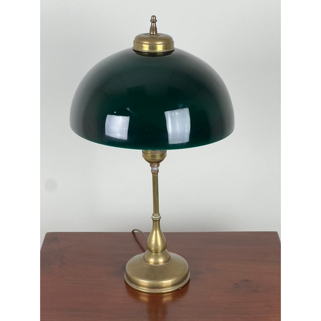 Antique Bankers Green Shade Emeralite Style Desk Lamp c. Early 20th Century