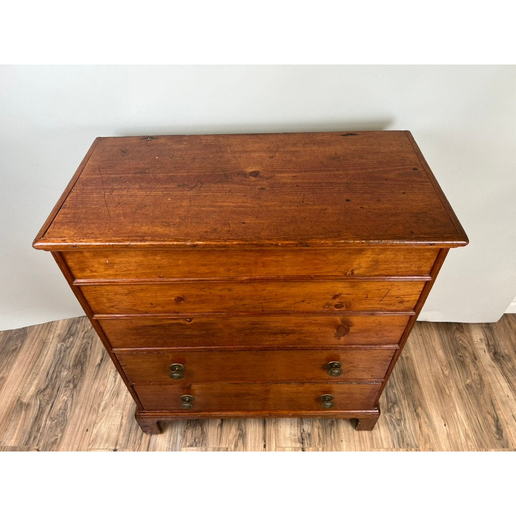 Antique Pine Chippendale Two Drawer Blanket Chest c. Late 18th Century