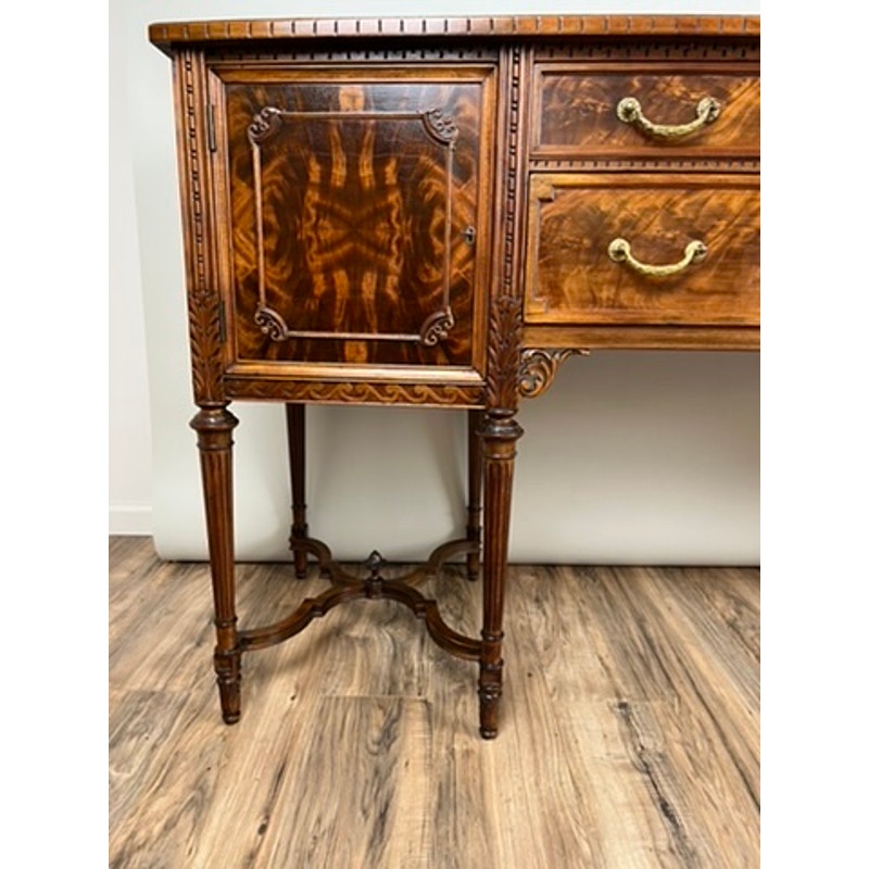 Vintage French Louis XV Style Flame Mahogany Sideboard by Royal Furniture Co.