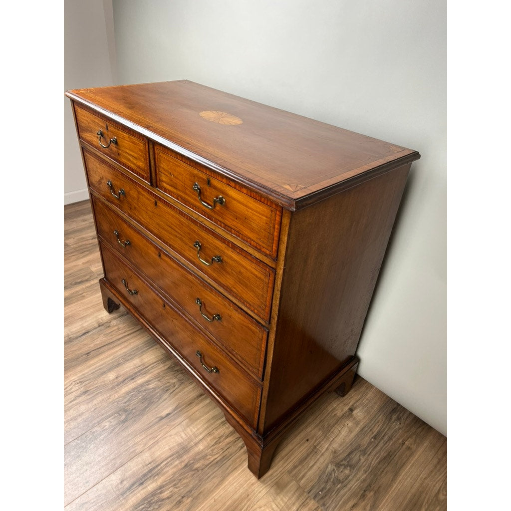 Antique George III Mahogany Edge Banded Two Over Three Chest of Drawers c. 1800
