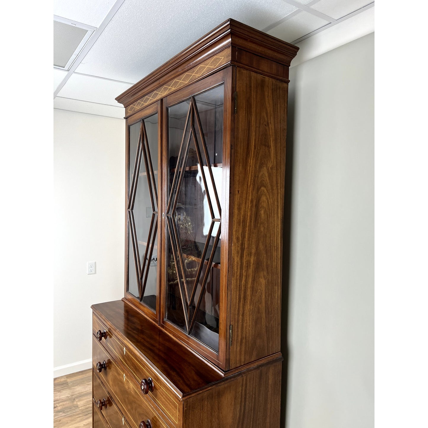 Antique George IV Mahogany Stepback Bookcase c. 1830