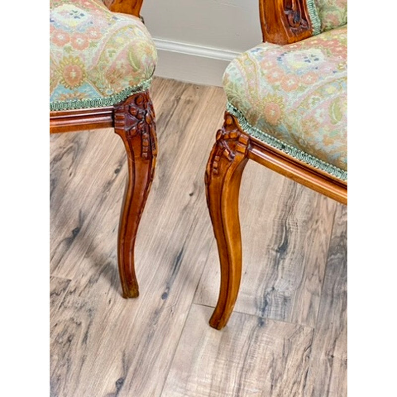 Vintage Pair Hollywood Regency Style Angel Wing Back Chairs