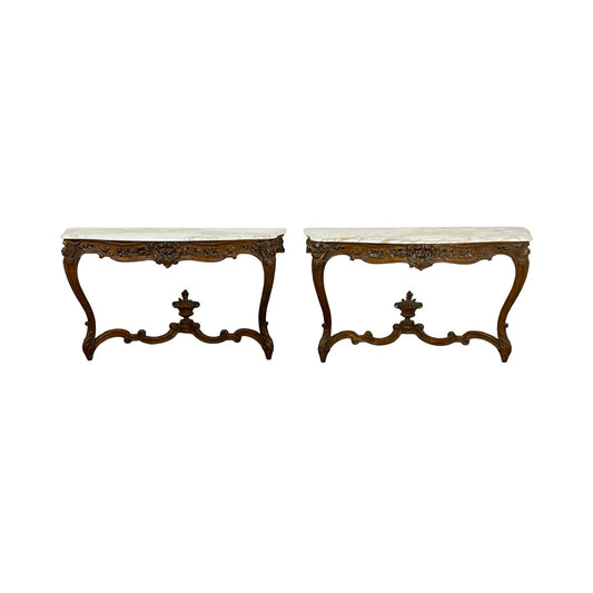 Antique Pair Louis XV Rococo Portor de Pyrénées Console Tables c. Late 18th Century