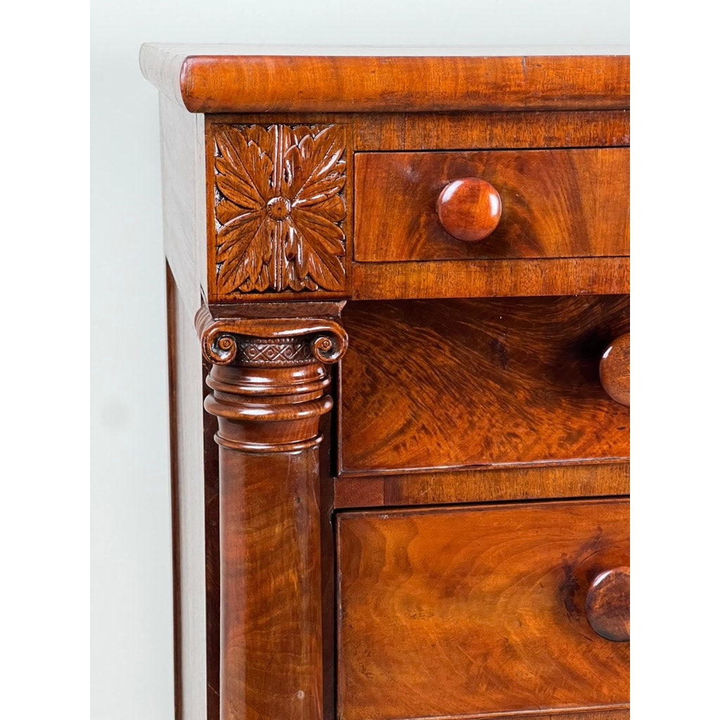 Antique Late Federal Mahogany Paw Foot Chest of Drawers c. 1840