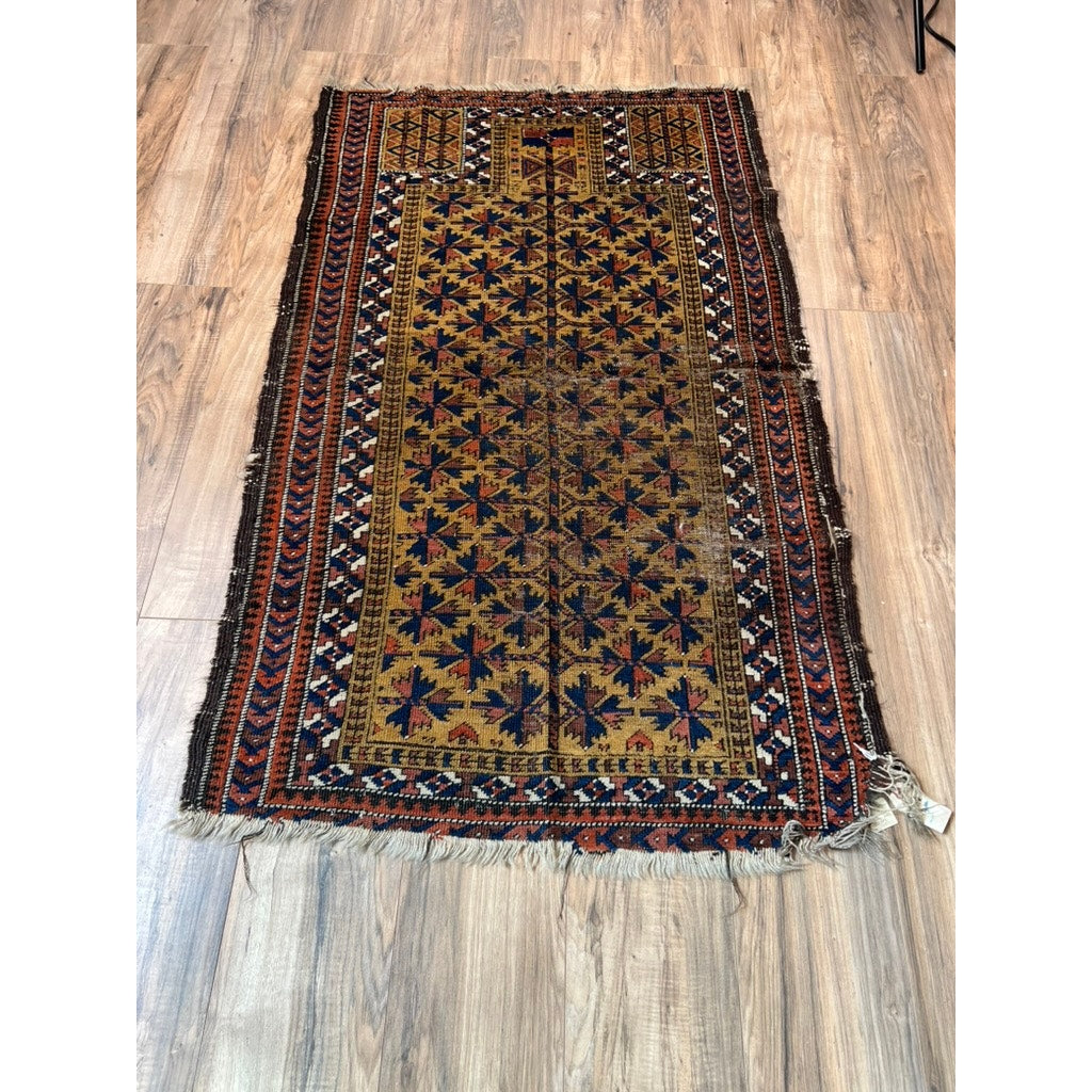 Antique Baluch Khorasan Prayer Rug c. Late 19th Century 2’11 x 4’11