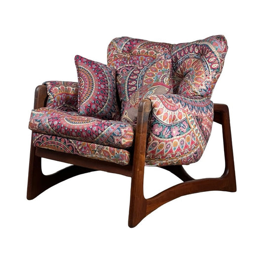 Vintage Mid-Century Modern Adrian Pearsall for Craft Associates Walnut Wingback Chair c. 1970