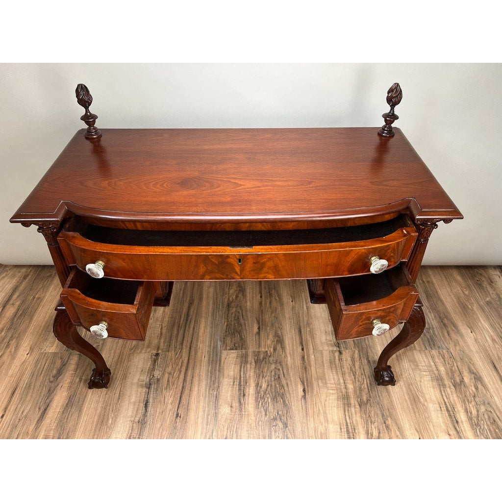 Antique George IV Chippendale Flame Mahogany Buffet c. Mid 19th Century