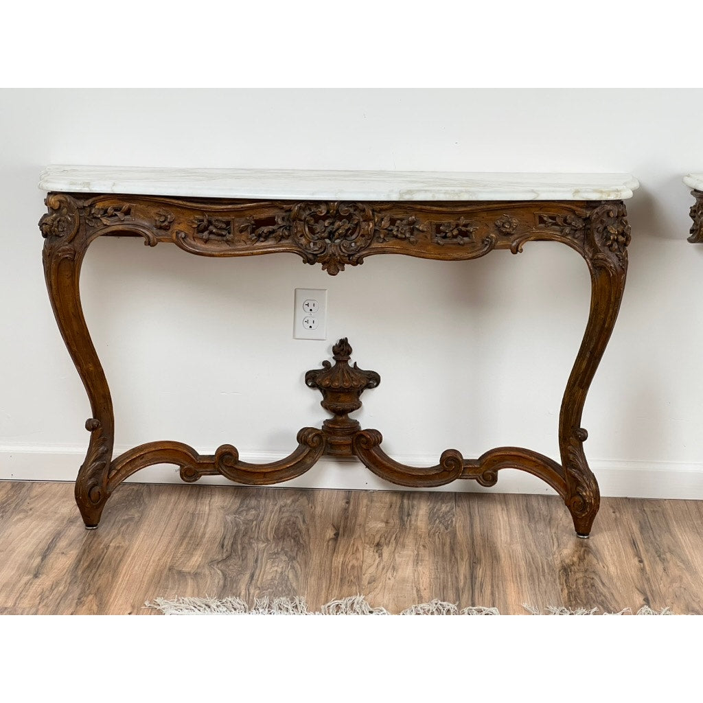 Antique Pair Louis XV Rococo Portor de Pyrénées Console Tables c. Late 18th Century