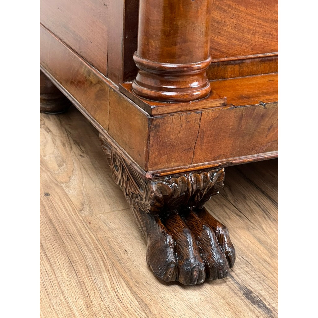Antique Late Federal Mahogany Paw Foot Chest of Drawers c. 1840