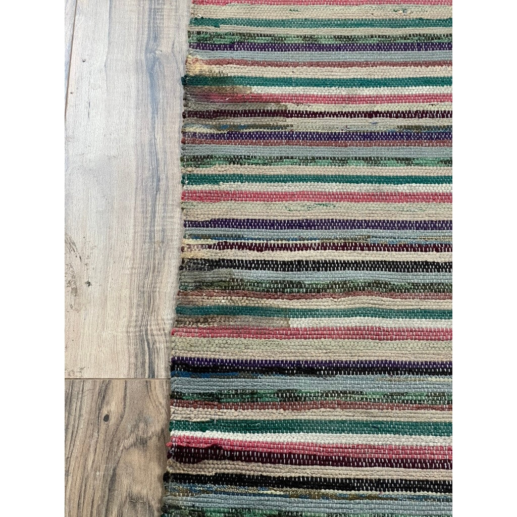 Antique American Rag Rug c. Early 20th Century 2’7 x 5’9