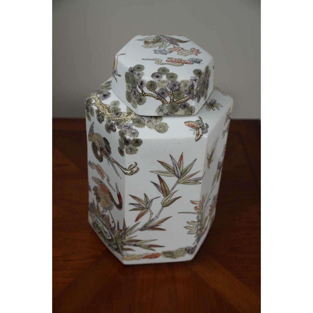 Antique Large Famille Rose Chinese Export Ginger Jar
