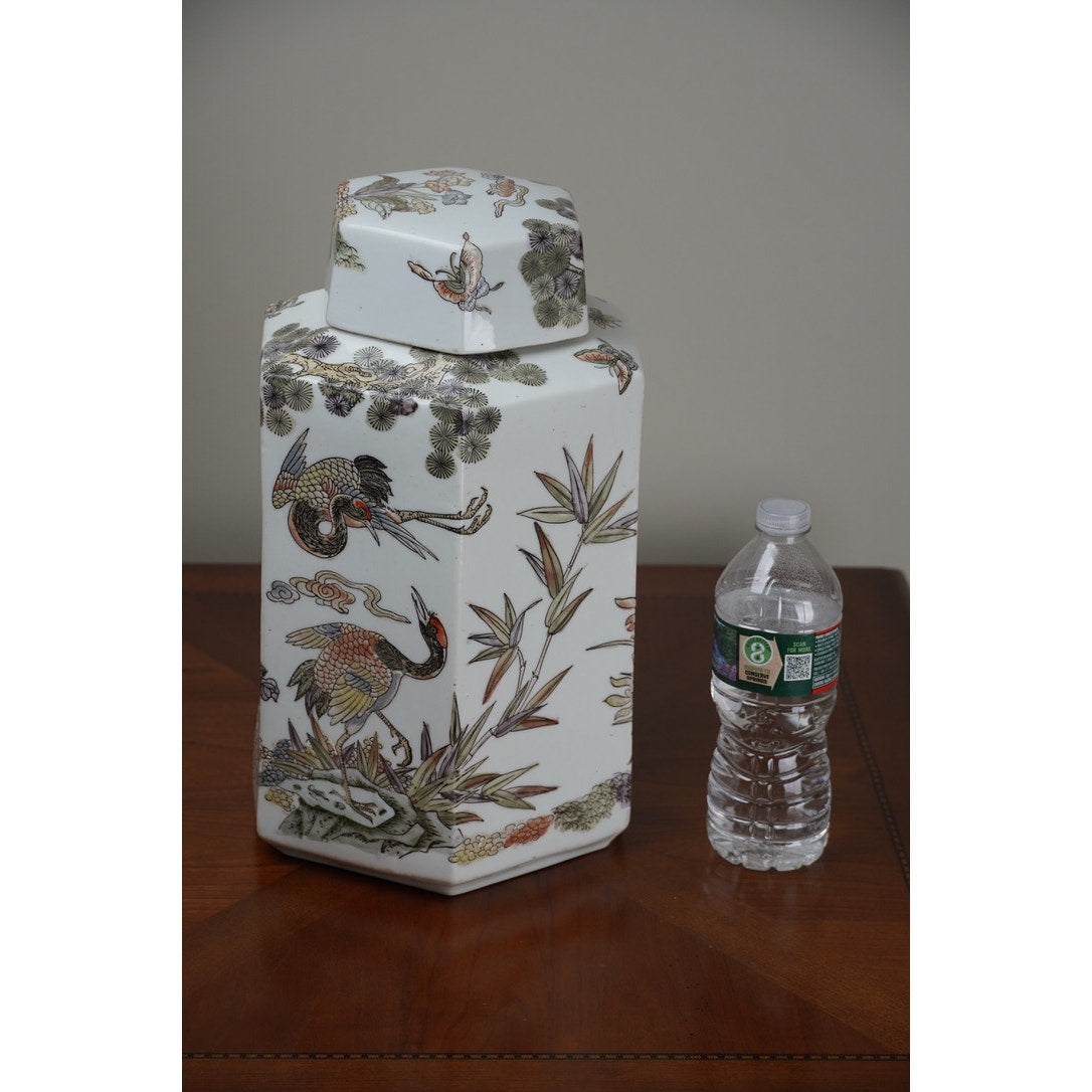 Antique Large Famille Rose Chinese Export Ginger Jar