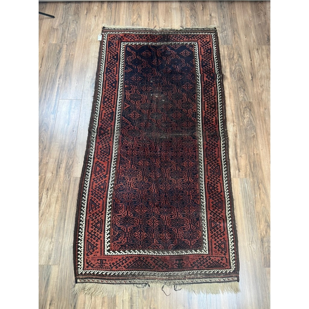Antique Baluch Rug from Northeast Persia with Repeating Tree of Life Motif c. Late 19th Century – 3’9 x 7’3