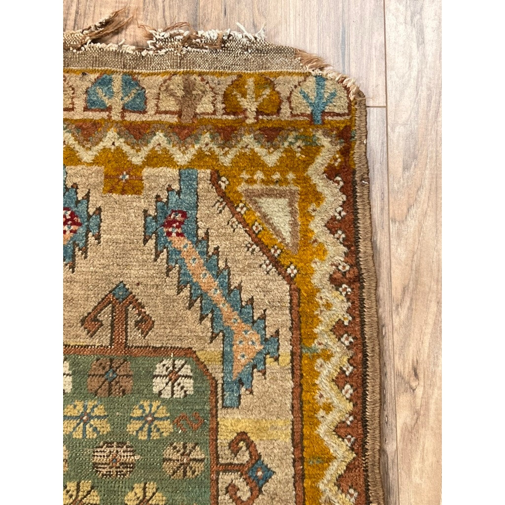 Antique Turkish Konya Yastik Tribal Rug c. Late 19th Century 1’8 x 2’9