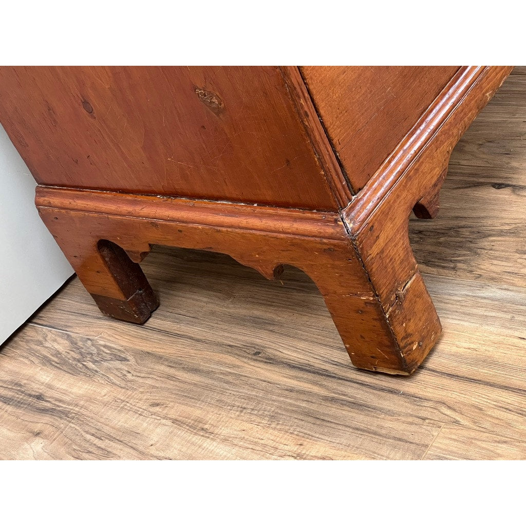 Antique Pine Chippendale Two Drawer Blanket Chest c. Late 18th Century