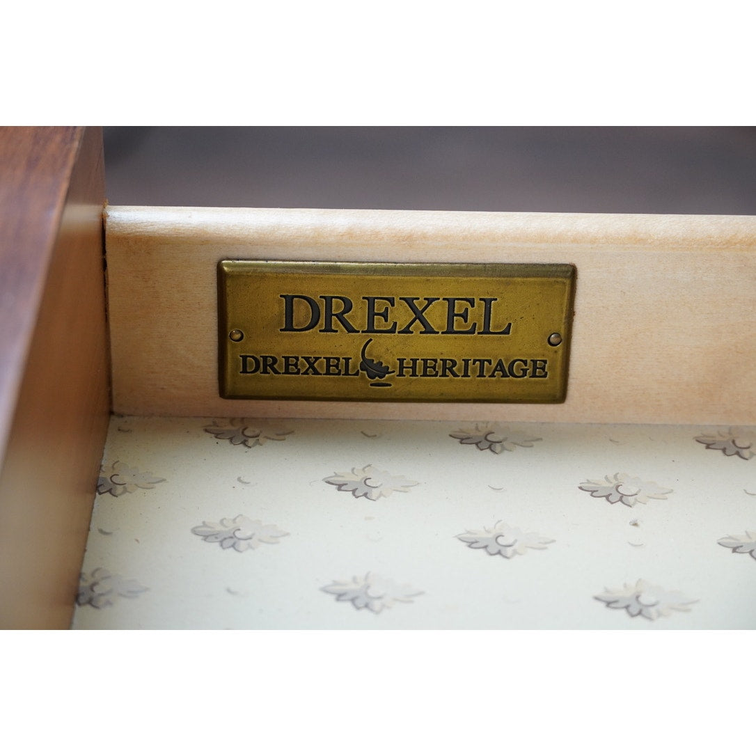Vintage French Louis XVI Style Walnut One Drawer End Table by Drexel Heritage