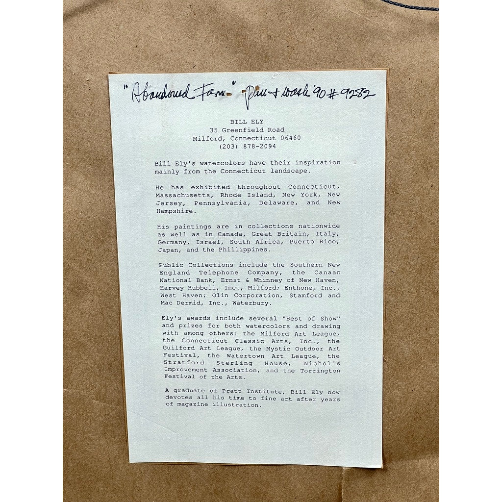 Ink and Water Color Painting “Abandoned Farm” by Bill Ely