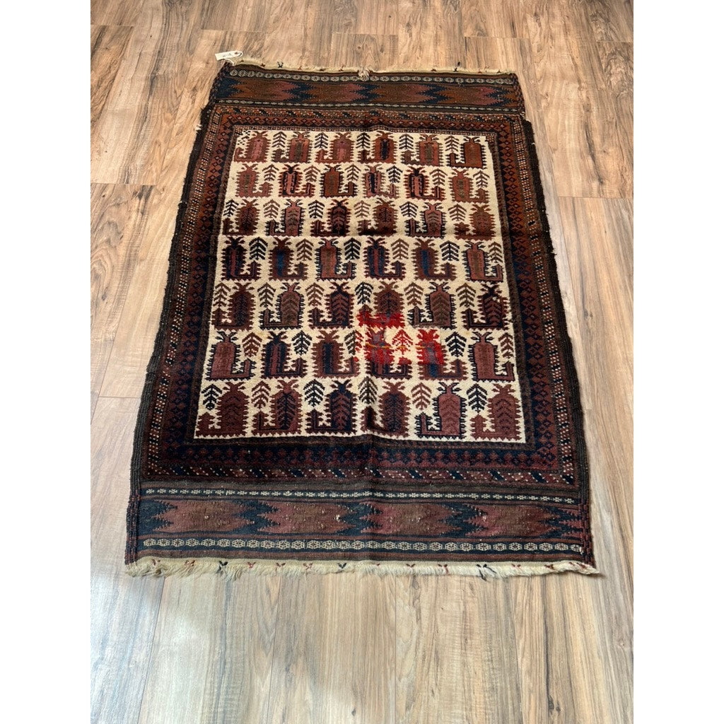 Antique Afghan Baluch Rug c. Late 19th Century 2’10 x 4’8