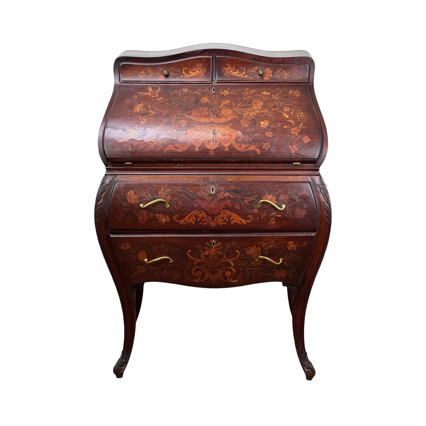 Antique Late 19th Century Dutch Marquetry Ladies Writing Desk