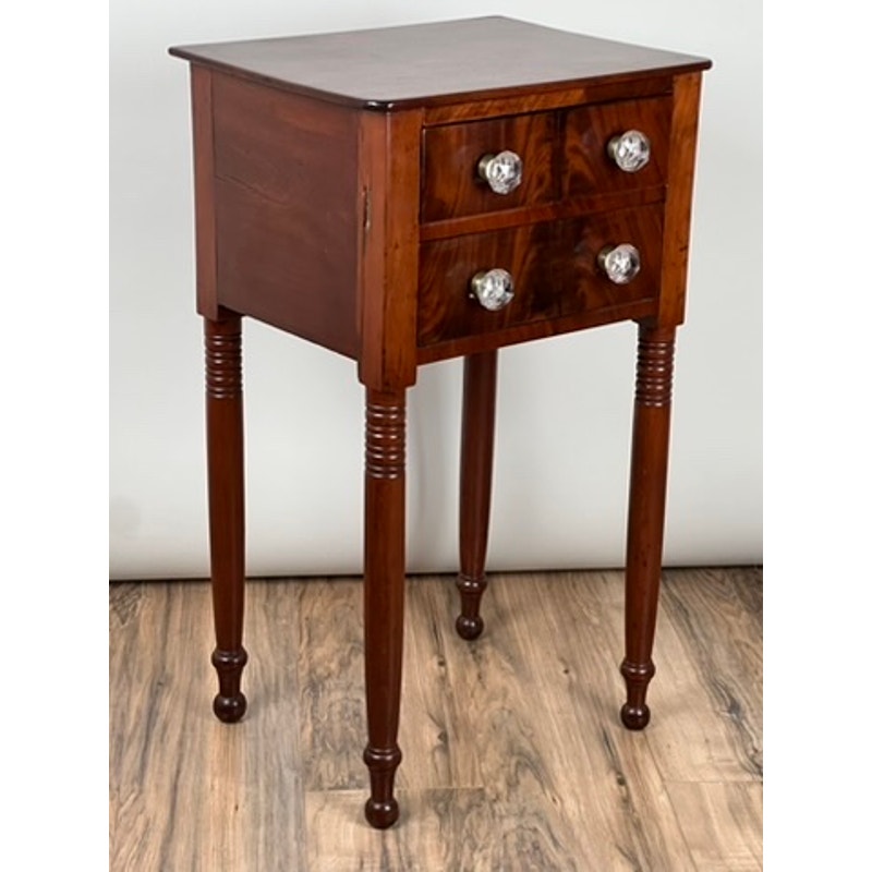 Antique Mahogany Federal Period Sheraton Two Drawer Stand c. 1820