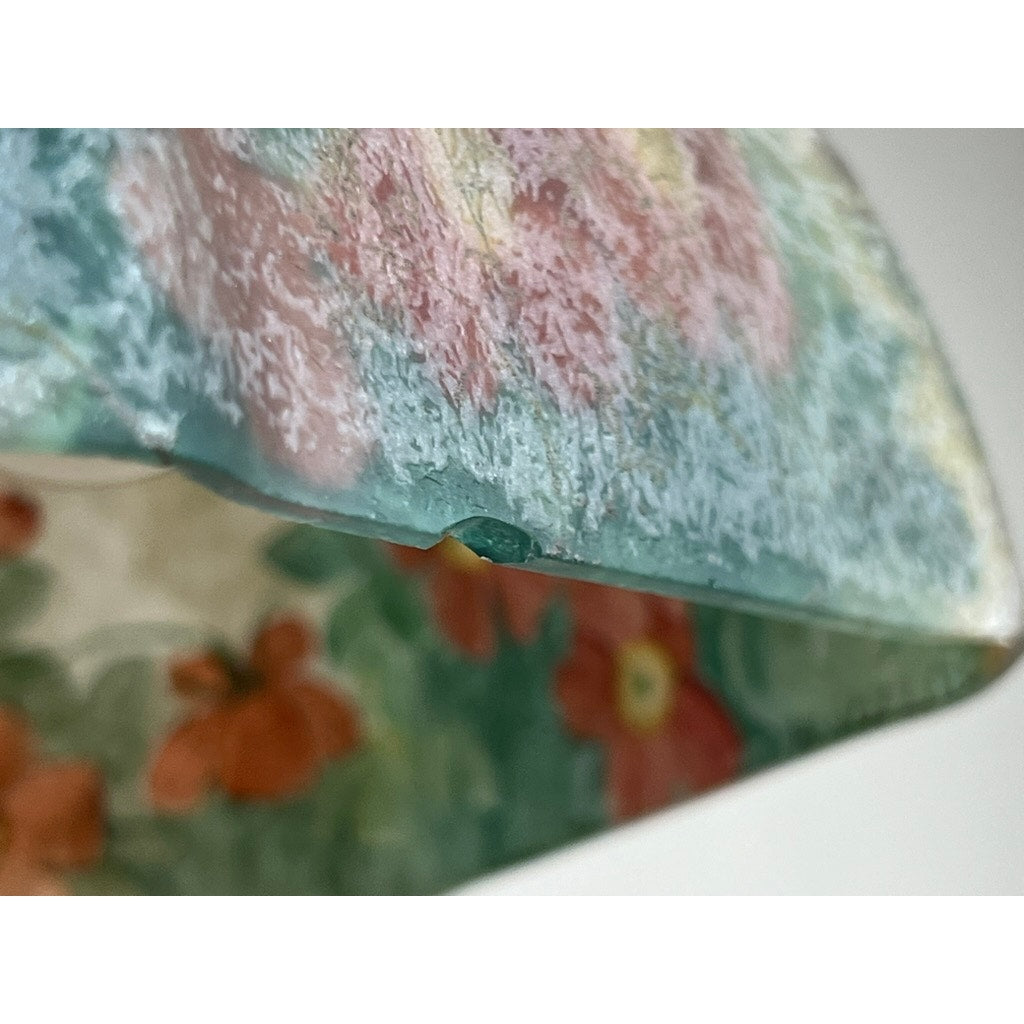 Antique Handel Reverse Painted Table Lamp with Flowers and Butterflies c. Early 20th Century