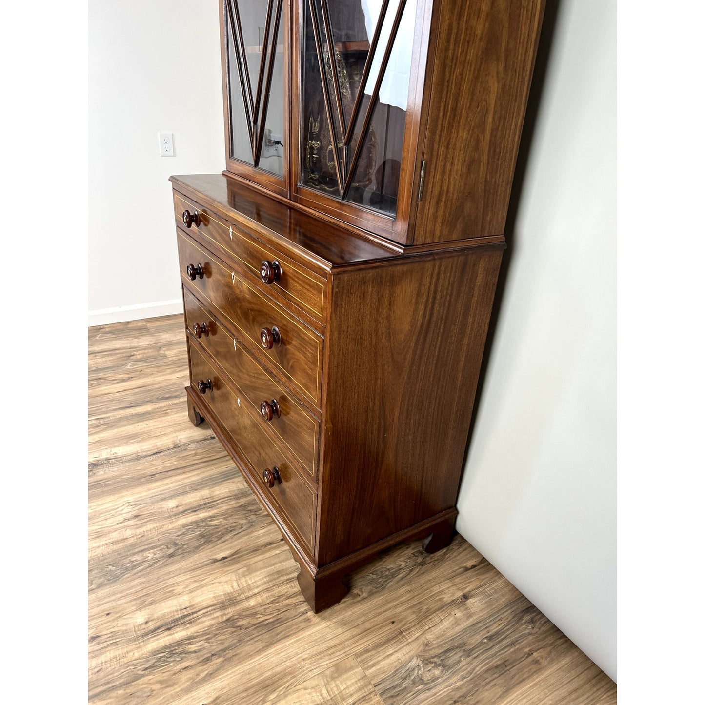 Antique George IV Mahogany Stepback Bookcase c. 1830