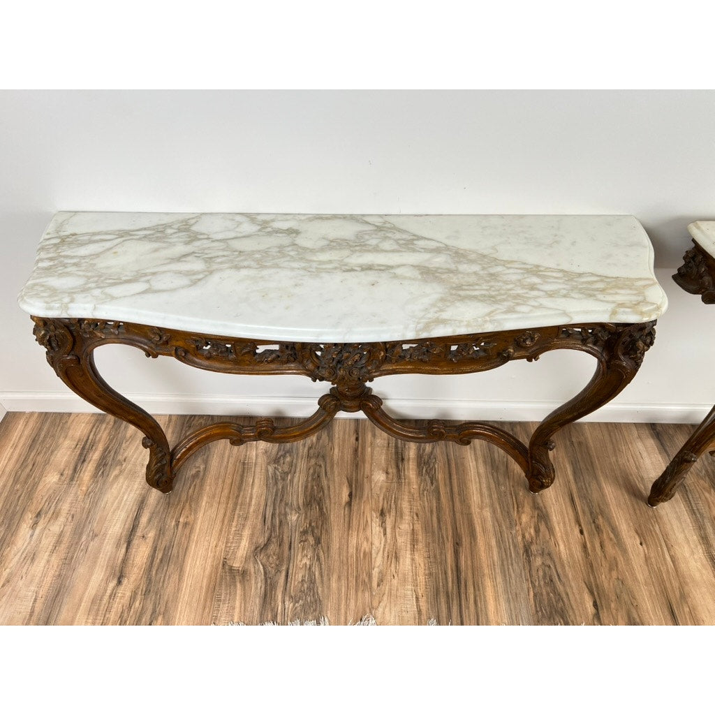 Antique Pair Louis XV Rococo Portor de Pyrénées Console Tables c. Late 18th Century
