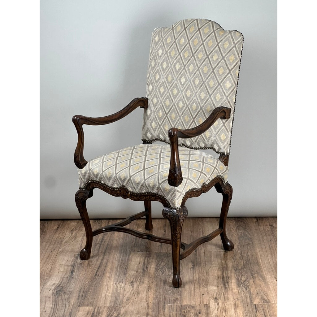 Antique French Régence Style Carved Mahogany Arm Chair, c. Early 19th Century