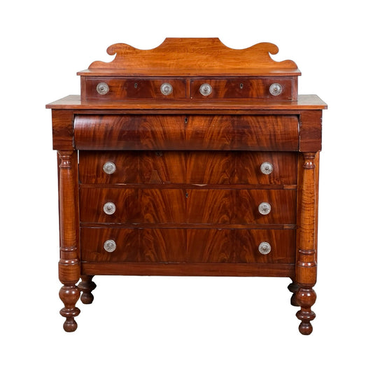 Antique Late Federal Flame Mahogany Chest of Drawers c. Late 1830s