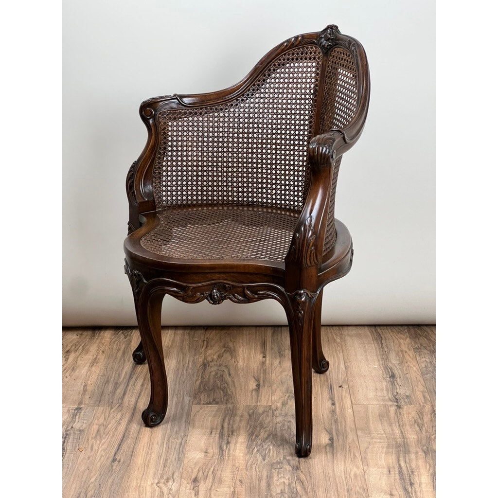 Antique French Napoleon III Desk Chair (Fauteuil de Bureau) c. Late 19th Century