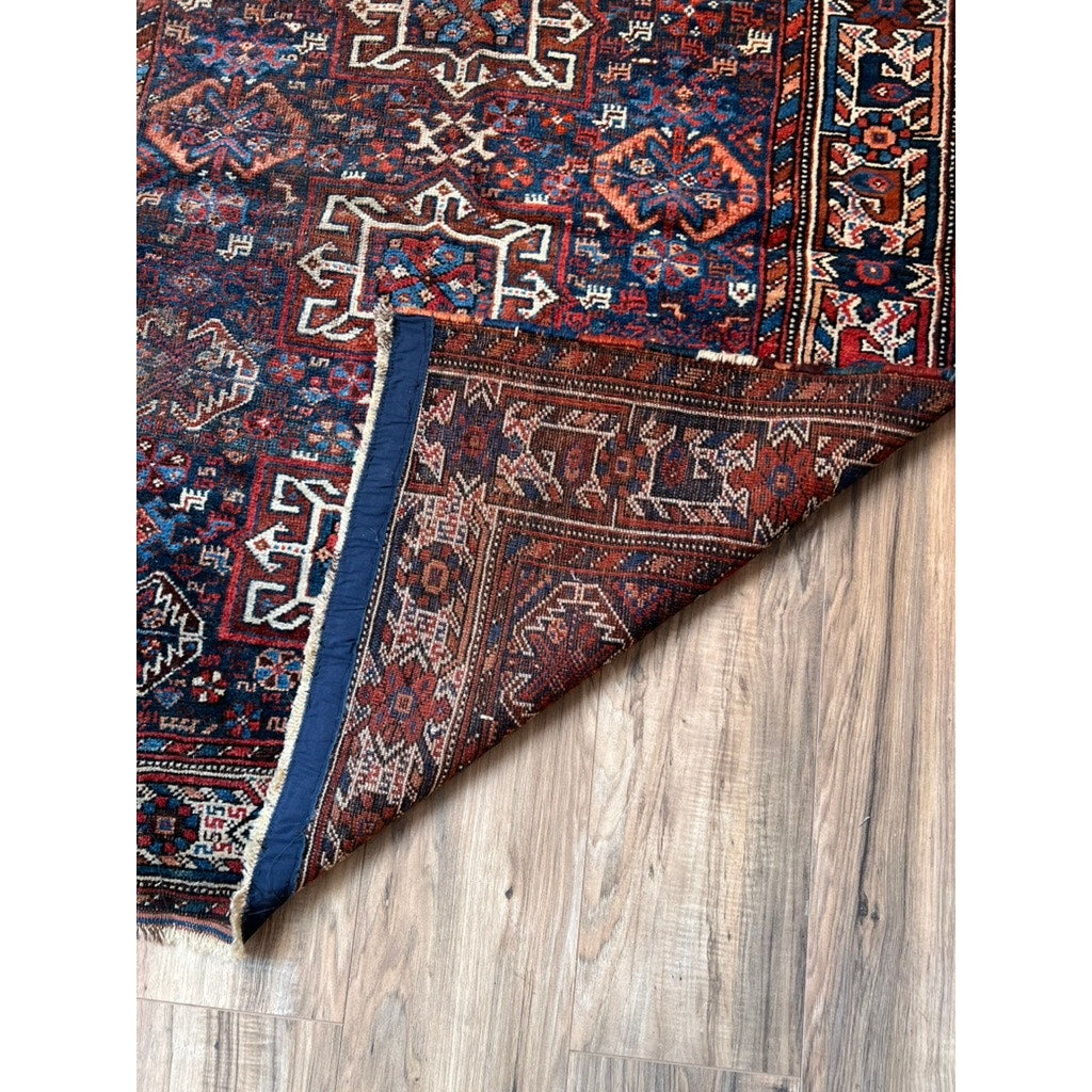 Antique Southwest Persian Khamseh Rug c. Late-19th Century – 3’7” x 9’1”